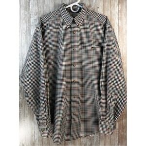 Orvis Mens Plaid Button Down Long Sleeve Shirt Medium Checkered Autumn Fall warm